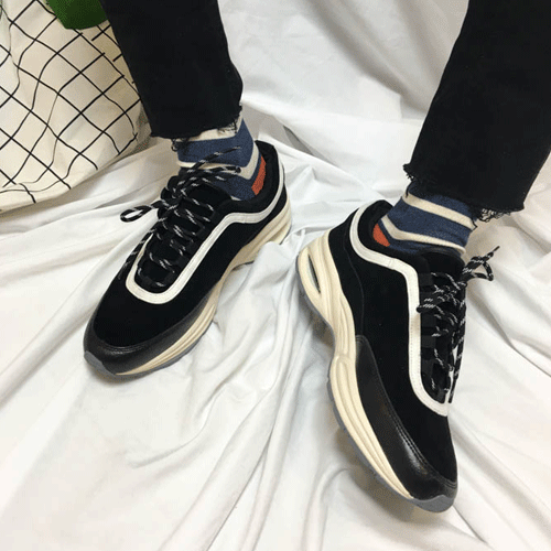[Real leather] 5cm Mix Line air 키높이 스니커즈 (SIZE : 250~280)