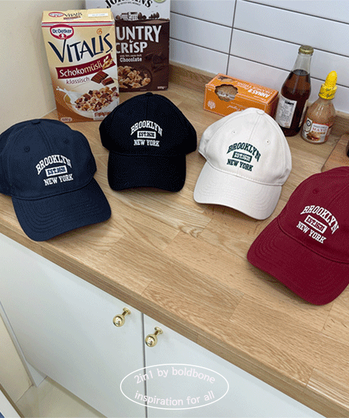 브루클린 뉴욕시티 레터링 자수 볼캡 모자 4color