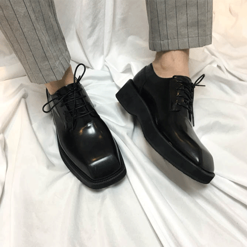 [Real leather] 가벼운 키높이 스퀘어 로퍼 2color 블랙,브라운 245~280size