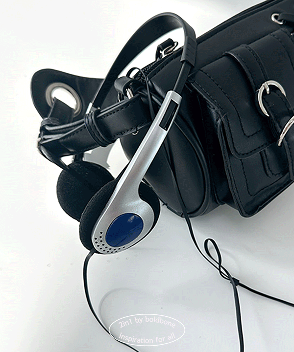 [오늘출발] y2k 레트로 헤드셋 빈티지 실버 이어폰 촬영 소품 2color 블랙 블루